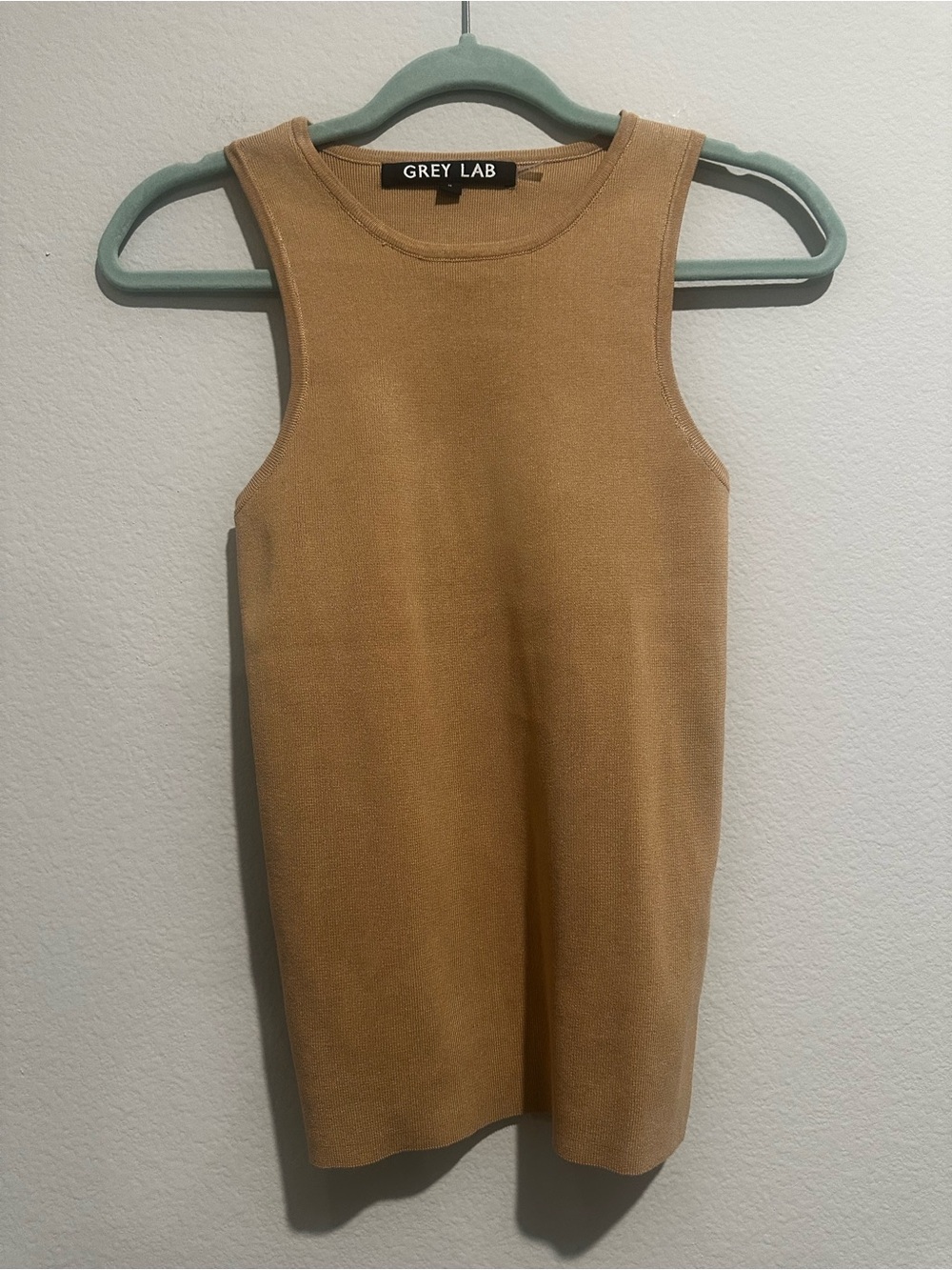 GREY LAB Sleeveless Ribbed Tank in Tan